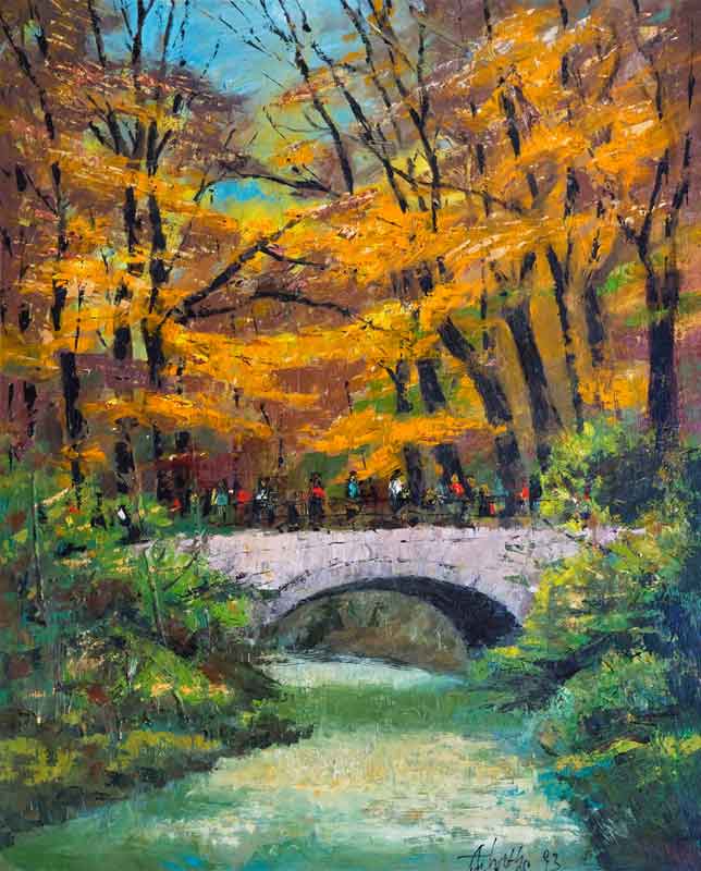 Englischer Garten München, Öl auf Leinwand 1993, von Arno Wothe genannt Arno di Monaco